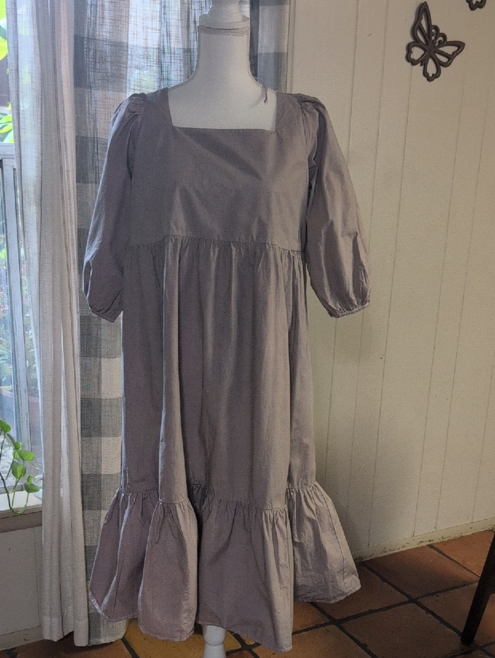 Oak+Fort Tie Back Cotton Dress.
